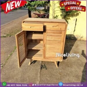 BUFFET RAK SEPATU  Plus - Belum finishing Indonesian Furniture - Belum finishing Furniture Jepara - Gambar 2