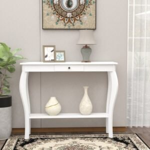Meja konsul kayu  Plus jati warna putih meja konsul Kayu Jati Furniture Jepara - Gambar 2