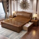 Tempat tidur laci kayu jati  dipan minimalis Kayu Jati  – Ukuran 160×200 Furniture Jepara
