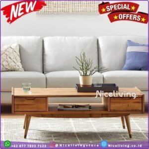 Meja sofa terbaru kayu jati meja tamu dengan laci Indonesian Furniture Furniture Jepara