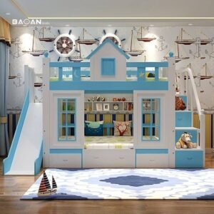 Tempat tidur anak  Plus tingkat ranjang susun anak tingkat dipan anak susun Furniture Jepara - Gambar 2