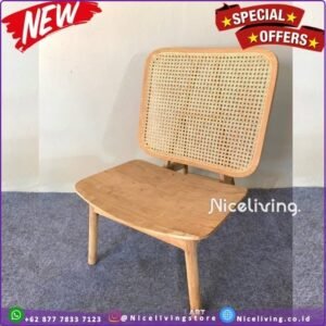 Kursi Santai Jati  Plus Kursi Cafe Kursi Teras Jati Rotan Kursi Model Besar - Belum Finishing Furniture Jepara - Gambar 2