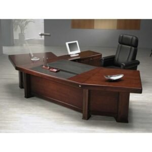 Meja kerja direktur  Plus leter L kayu jati terbaru meja kantor kayu jati Furniture Jepara - Gambar 2