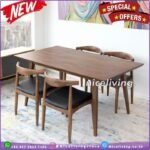 Set meja makan minimalis 4 kursi dudukan busa meja makan Kayu Jati – Tanpa Jok Busa Furniture Jepara