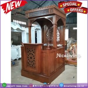 Mimbar masjid kayu jati terbaik mimbar mushola terbaru Furniture Jepara
