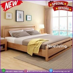 Tempat tidur  dipan   Plus ranjang minimalis kayu jati terbaru berkualitas - 120cm x 200cm Furniture Jepara - Gambar 2