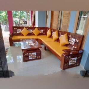 FREE ONGKIR Kursi  Plus tamu sudut minimalis dudukan busa Sofa sudut jati Furniture Jepara - Gambar 2