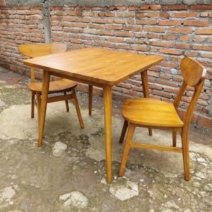 Set Meja Kursi  Plus Cafe Minimalis Meja Makan Cafe Harga Murah Berkualitas Furniture Jepara - Gambar 2