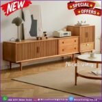 Bufet tv minimalis salur kayu jati laci kombinasi nakas Kayu jati Furniture Jepara
