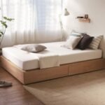 Tempat tidur, ranjang, divan, dipan lesehan laci 2 minimalis kayu jati – 120cm x 200cm Furniture Jepara