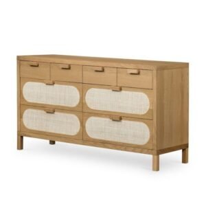 Bufet tv kombinasi  Plus rotan finishing bleaching terbaru meja tv modern In Furniture Jepara - Gambar 2