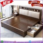 Tempat tidur minimalis dengan jok dipan kayu jati terbaik Furniture Jepara