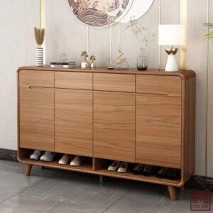 Rak sepatu kayu  Plus jati minimalis terlaris lemari sepatu Kayu Jati Asli Furniture Jepara - Gambar 4