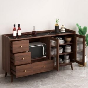 Bufet dapur modern  Plus kayu jati terbaru bufet rak piring dapur Furniture Jepara - Gambar 2