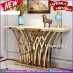 Meja konsul stainless gold top marmer console table modern Furniture Jepara