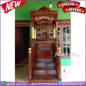 Niceliving. Mimbar masjid kayu jati model pintu depan mimbar terbaik Furniture Jepara