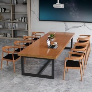 Meja meeting kantor  Plus 8 kursi terbaru meja rapat kayu jati Solid Furniture Jepara - Gambar 2