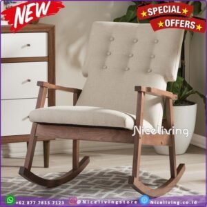 Kursi goyang retro model klasik kursi santai unik kayu jati Solid Furniture Jepara