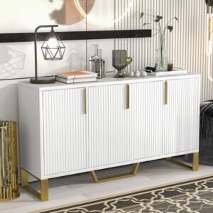 BUFFET RUANG TAMU  Plus TOP ATAS MARMER CARARA Indonesian Furniture Furniture Jepara - Gambar 2