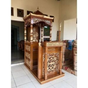 Mimbar masjid kubah  Plus besar kayu jati free tongkat dan free nama masjid Furniture Jepara - Gambar 2