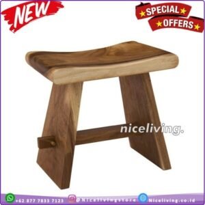 Dingklik cafe   Plus Kursi bangku sate  Kursi cafe stool kayu trembesi - Non Finishing Furniture Jepara - Gambar 2